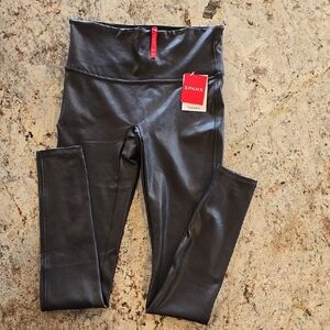 Spanx Shiny Black Leggings